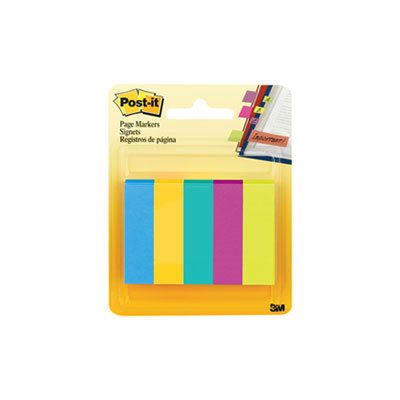 POST-IT NOTES, Page Flag Markers, Assorted Colors,100 Flags / Pad, 5 / Pack