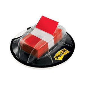 POST-IT NOTES, Page Flag Markers, in Desk Grip Dispenser, 1" x 1.75", Red, 200 / Dispenser