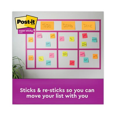 POST-IT NOTES, PADS, Meeting Notes, Rio de Janeiro Colors, Lined, 8" x 6", 45-Sheet, 4 / Pack