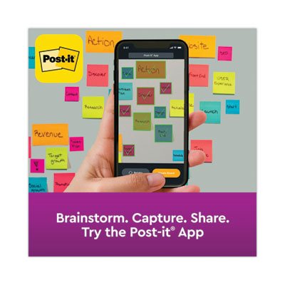 POST-IT NOTES, PADS, Meeting Notes, Rio de Janeiro Colors, Lined, 8" x 6", 45-Sheet, 4 / Pack