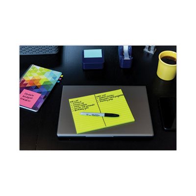 POST-IT NOTES, PADS, Meeting Notes, Rio de Janeiro Colors, Lined, 8" x 6", 45-Sheet, 4 / Pack