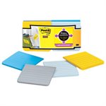 POST-IT NOTES, Full Adhesive, 3" x 3", Ruled, New York Colors, 25-Sheet, 12 / Pack