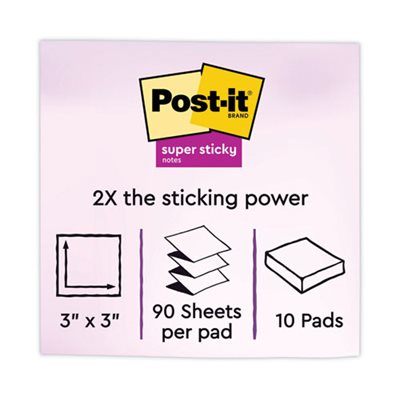 POST-IT NOTES, Pop-up REFILL, 3" x 3", Rio de Janeiro, 90-Sheet, 10 / Pack