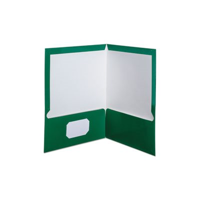 FOLDER, High Gloss, Laminated, Paperboard, 100-Sheet Capacity, Green, 25 / Box FOLDER, High Gloss, Laminated, Paperboard, 100-Sheet Capacity, Green, 25 / Box