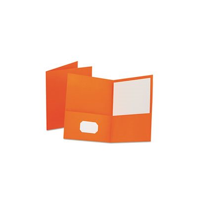 FOLDER, Twin-Pocket, Embossed Leather Grain Paper, Orange, 25 / Box FOLDER, Twin-Pocket, Embossed Leather Grain Paper, Orange, 25 / Box