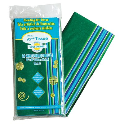 ART TISSUE, SPECTRA, DELUXE BLEEDING, 20" X 30", 10 ASSORTED COOL COLORS, 20 SHEETS ART TISSUE, SPECTRA, DELUXE BLEEDING, 20" X 30", 10 ASSORTED COOL COLORS, 20 SHEETS