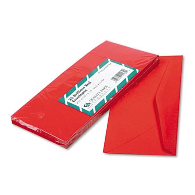 Colored Envelope, #10, 4 1 / 8 x 9 1 / 2, Red, 25 / Pack