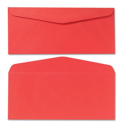 Colored Envelope, #10, 4 1 / 8 x 9 1 / 2, Red, 25 / Pack