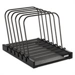 Mesh Flip File Folder Sorter, Five Sections, Black, 10 1 / 4 x 7 1 / 2 x 7 1 / 2