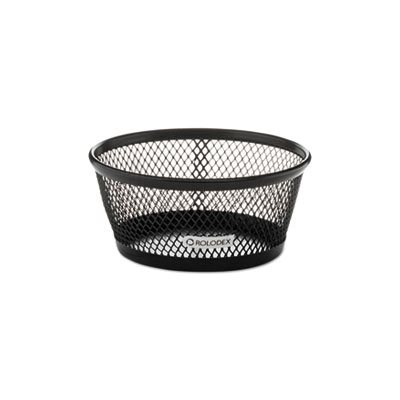 Jumbo Nestable Paper Clip Dish, Wire Mesh, 4 3 / 8" Diameter x 2" , Black