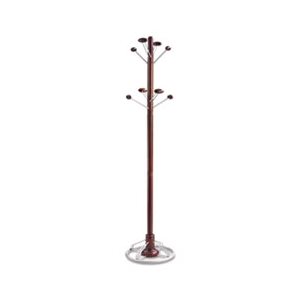 Modern Costumer, Eight Hook, Wood / Steel, 18-1 / 2w x 18-1 / 2d x 69h, Mahogany