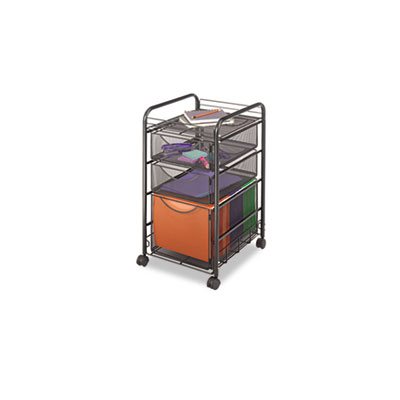 Onyx Mesh Mobile File With Two Supply Drawers, 15-1 / 4w x 17d x 27h, Black Onyx Mesh Mobile File With Two Supply Drawers, 15-1 / 4w x 17d x 27h, Black