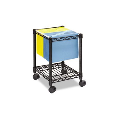 Compact Mobile Wire File Cart, One-Shelf, 15-1 / 2w x 14d x 19-3 / 4h, Black Compact Mobile Wire File Cart, One-Shelf, 15-1 / 2w x 14d x 19-3 / 4h, Black