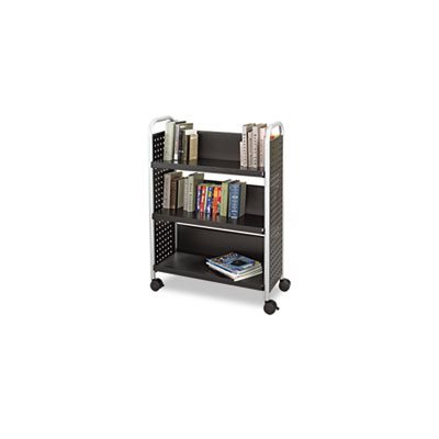 Scoot Book Cart, Three-Shelf, 33w x 14-1 / 4d x 44-1 / 4h, Black Scoot Book Cart, Three-Shelf, 33w x 14-1 / 4d x 44-1 / 4h, Black