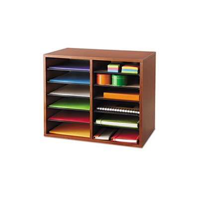 Safco Fiberboard Literature Sorter 12 Sections 19 5//8 x 11 7//8 x 16 1//8 Cherry