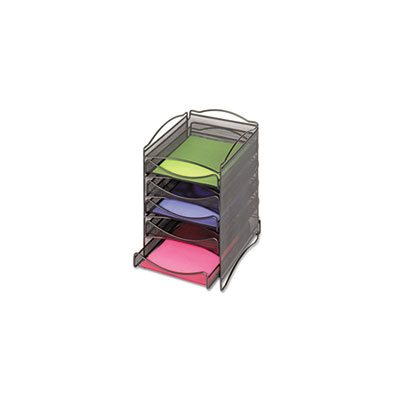 Onyx Stackable Literature Organizer, Five-Drawer, Black
