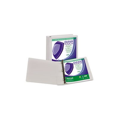 Clean Touch Locking Round Ring View Binder, Antimicrobial, 1 1 / 2" Cap, White Clean Touch Locking Round Ring View Binder, Antimicrobial, 1 1 / 2" Cap, White