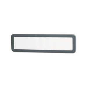 Recycled Cubicle Nameplate with Rounded Corners, 9 x 2 1 / 2, Charcoal