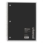 5 Sub. Wirebound Notebook, 11 x 8 1 / 2, College Rule, 200 Sheets, Black Cover