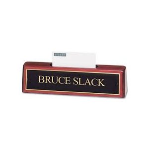 DESK SIGN, LASER INGRAVED SOLID WOOD BLK / GLD